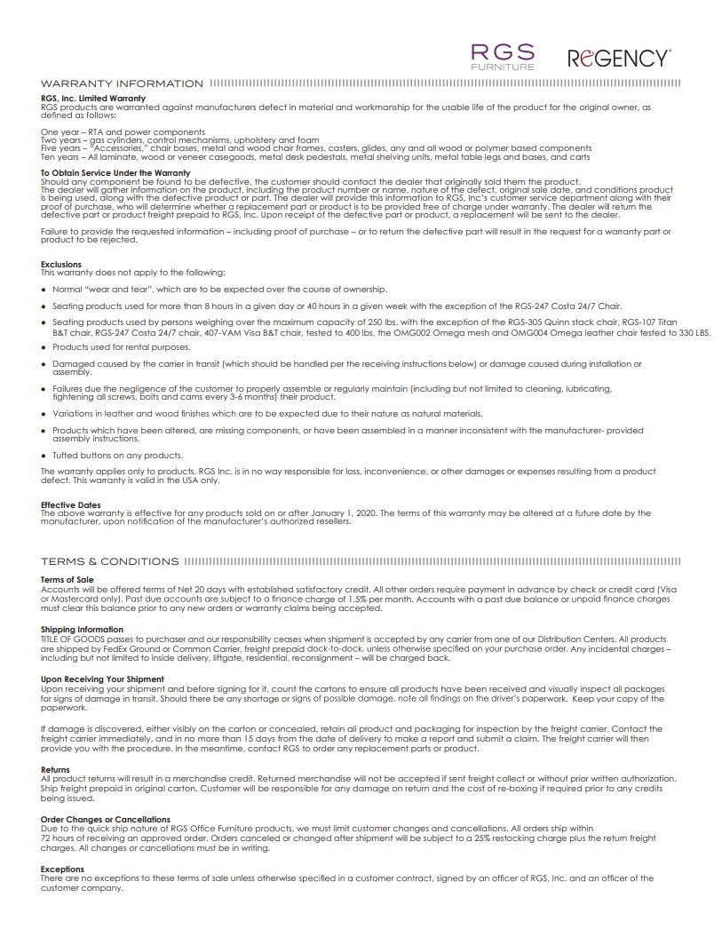 Cover of RGS Warranty Terms and Conditions (2026)